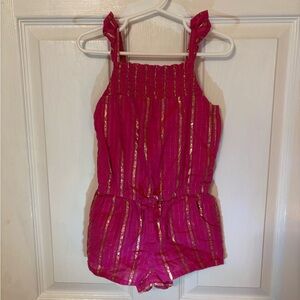 Pink and Gold Striped Kids Romper